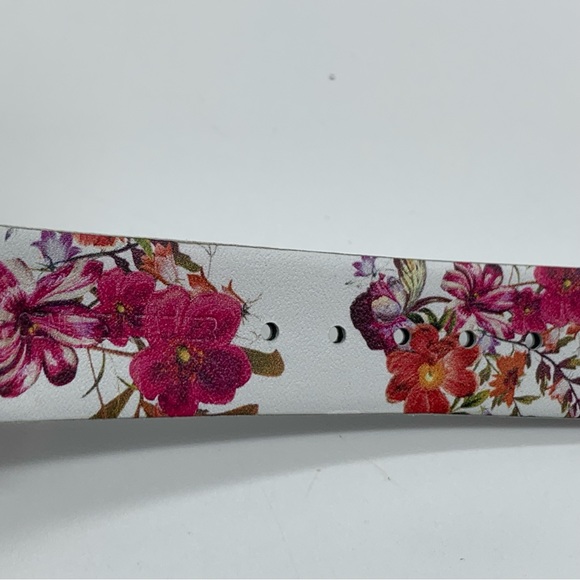 TED BAKER 36mm Belgravia Floral Printed Watch in White Leather Strap - Picture 12 of 14